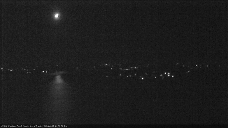 Lake Travis webcam, April 9, 2019 10:10 PM CT