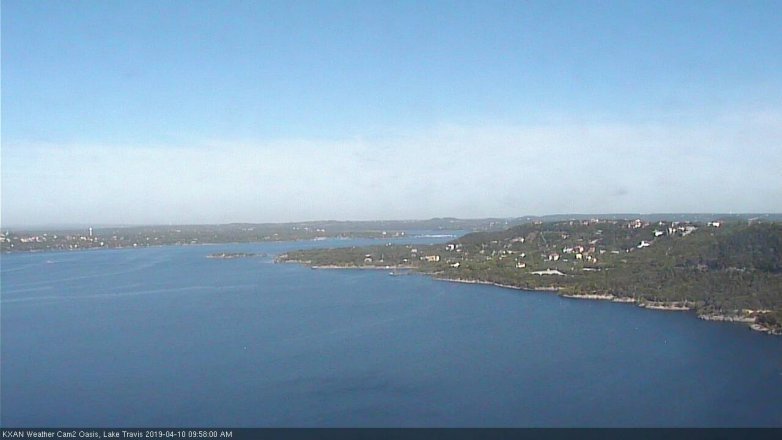 Lake Travis webcam, April 10, 2019 9:00 AM CT