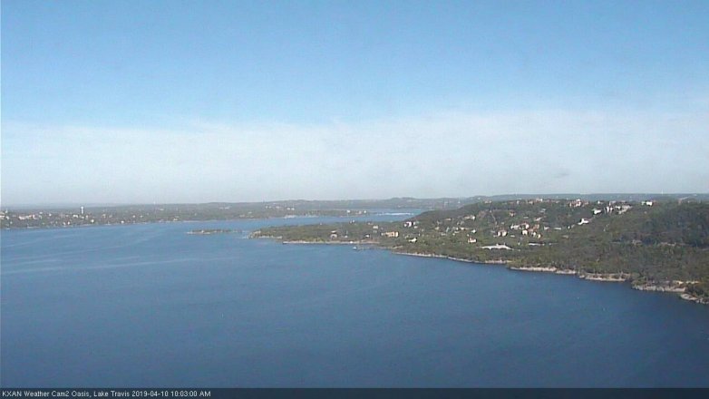 Lake Travis webcam, April 10, 2019 9:05 AM CT