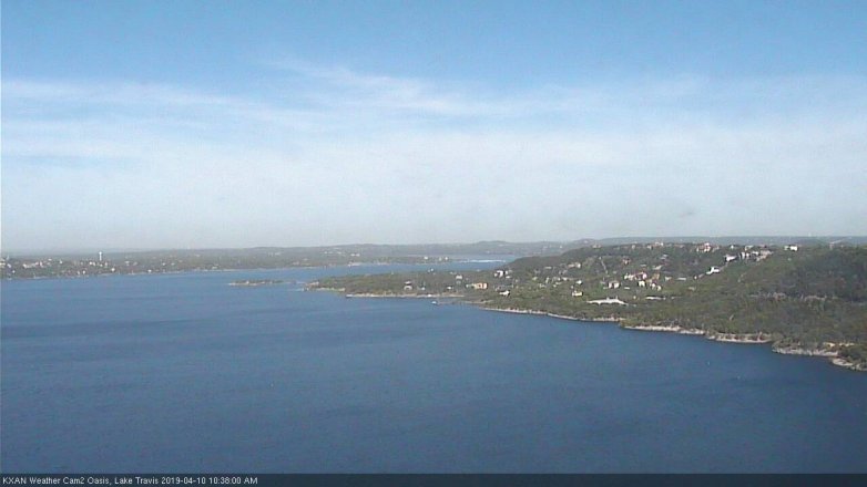 Lake Travis webcam, April 10, 2019 9:40 AM CT