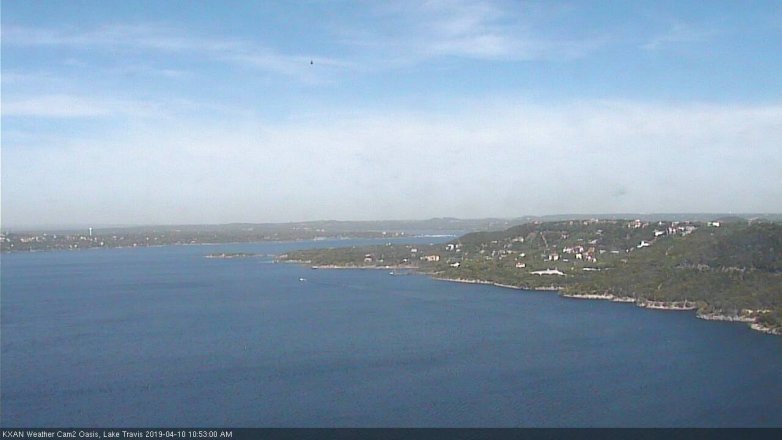 Lake Travis webcam, April 10, 2019 9:55 AM CT