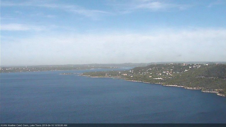 Lake Travis webcam, April 10, 2019 10:00 AM CT