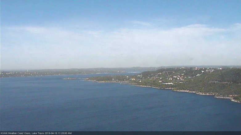 Lake Travis webcam, April 10, 2019 10:30 AM CT