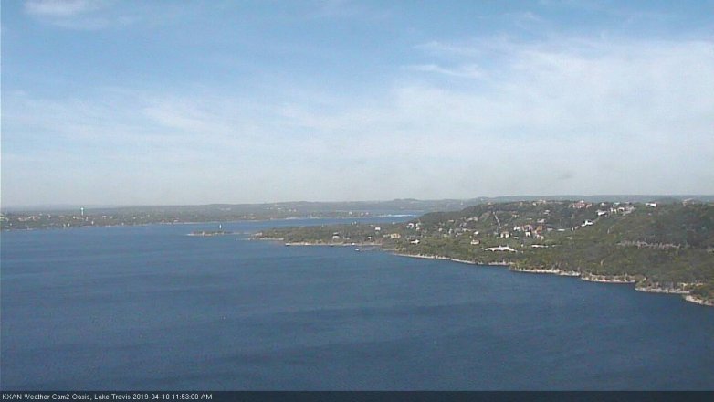 Lake Travis webcam, April 10, 2019 10:55 AM CT