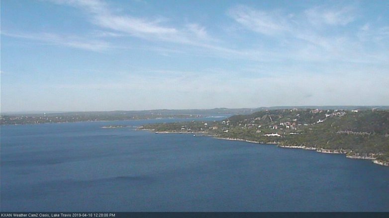 Lake Travis webcam, April 10, 2019 11:30 AM CT