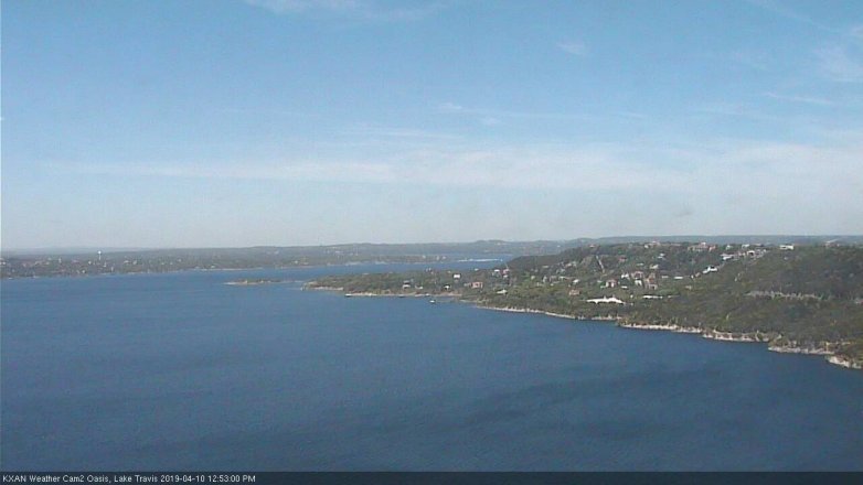 Lake Travis webcam, April 10, 2019 11:55 AM CT