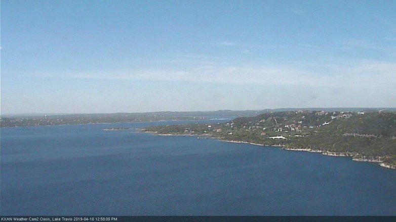 Lake Travis webcam, April 10, 2019 12:00 PM CT