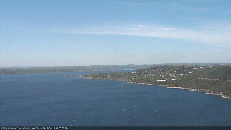 Lake Travis webcam, April 10, 2019 12:30 PM CT