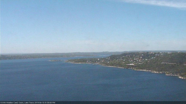 Lake Travis webcam, April 10, 2019 1:00 PM CT