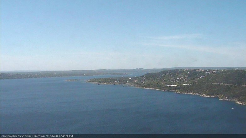 Lake Travis webcam, April 10, 2019 1:45 PM CT