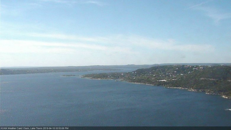 Lake Travis webcam, April 10, 2019 2:55 PM CT