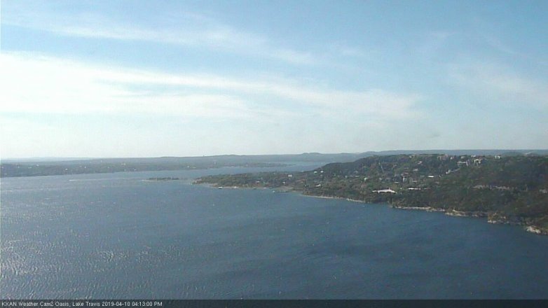 Lake Travis webcam, April 10, 2019 3:15 PM CT