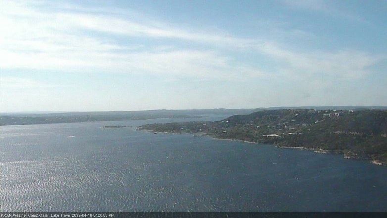 Lake Travis webcam, April 10, 2019 3:30 PM CT