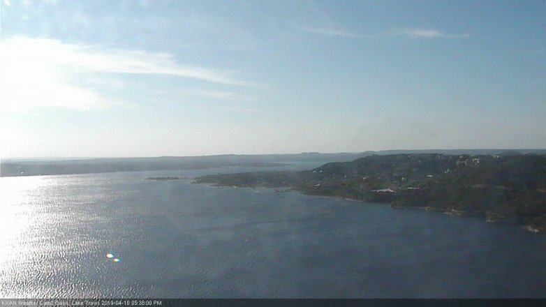 Lake Travis webcam, April 10, 2019 4:40 PM CT