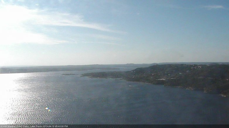 Lake Travis webcam, April 10, 2019 4:45 PM CT