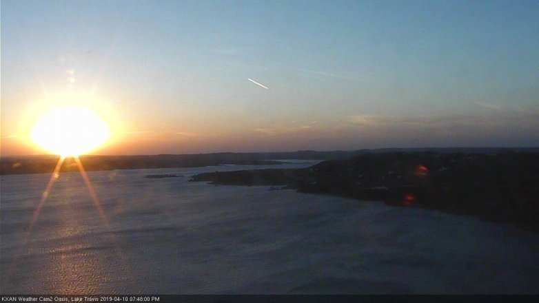 Lake Travis webcam, April 10, 2019 6:50 PM CT