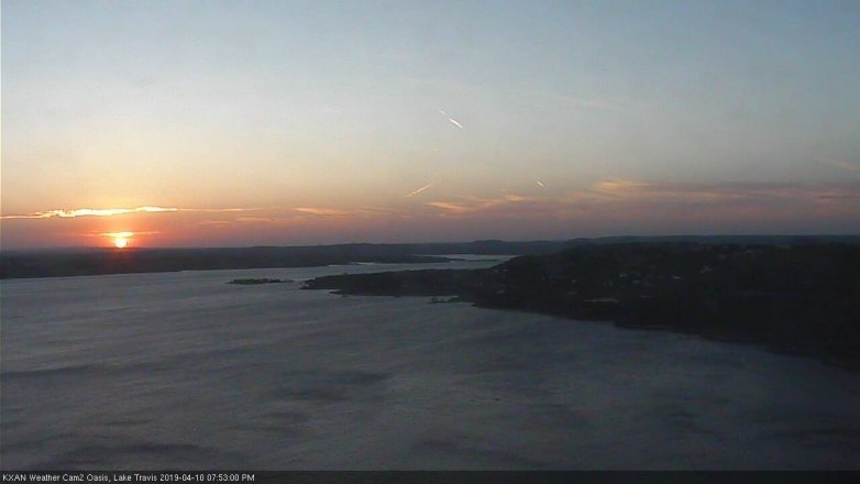 Lake Travis webcam, April 10, 2019 6:55 PM CT