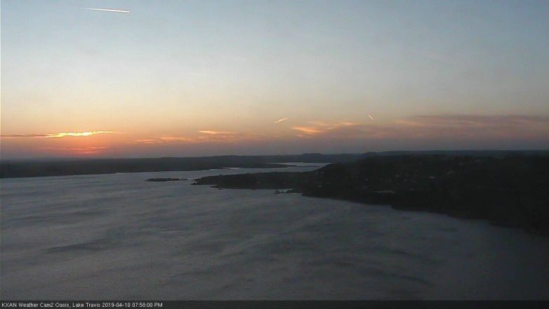 Lake Travis webcam, April 10, 2019 7:00 PM CT
