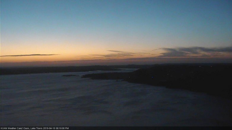 Lake Travis webcam, April 10, 2019 7:20 PM CT