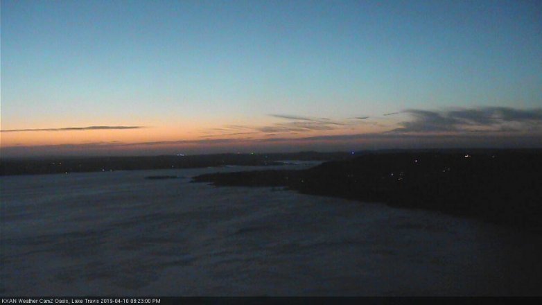 Lake Travis webcam, April 10, 2019 7:25 PM CT