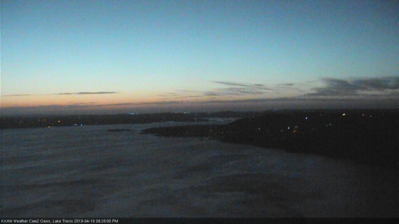 Lake Travis webcam, April 10, 2019 7:30 PM CT