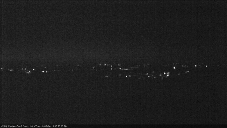 Lake Travis webcam, April 10, 2019 8:00 PM CT