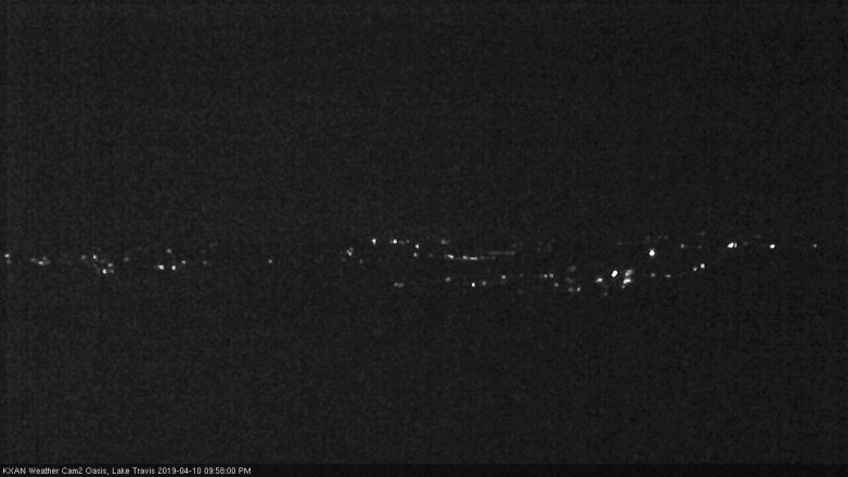 Lake Travis webcam, April 10, 2019 9:00 PM CT