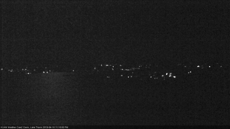 Lake Travis webcam, April 10, 2019 10:20 PM CT