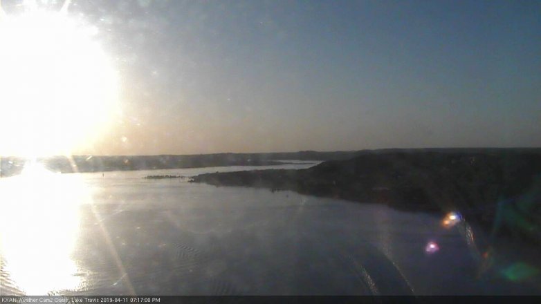 Lake Travis webcam, April 11, 2019 6:20 PM CT