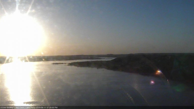 Lake Travis webcam, April 11, 2019 6:30 PM CT