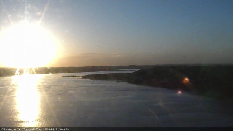 Lake Travis webcam, April 11, 2019 6:40 PM CT