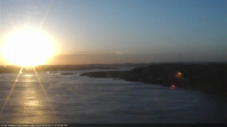 Lake Travis webcam, April 11, 2019 6:45 PM CT