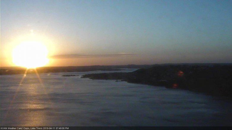 Lake Travis webcam, April 11, 2019 6:50 PM CT