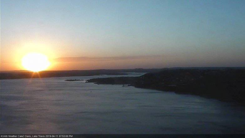 Lake Travis webcam, April 11, 2019 6:55 PM CT