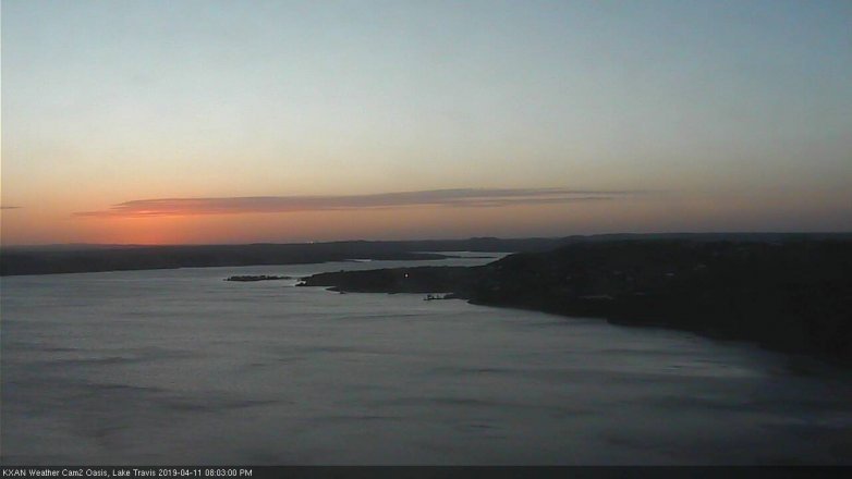 Lake Travis webcam, April 11, 2019 7:05 PM CT