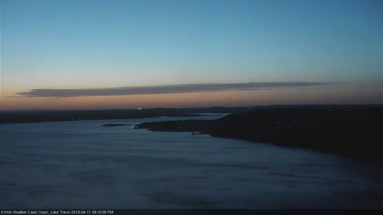 Lake Travis webcam, April 11, 2019 7:20 PM CT