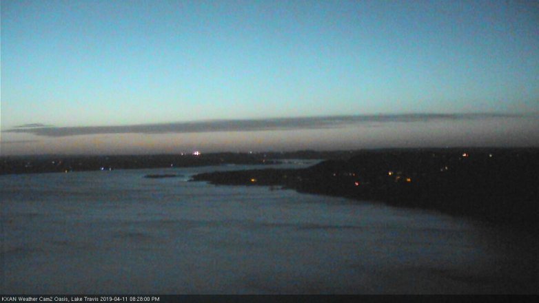 Lake Travis webcam, April 11, 2019 7:30 PM CT