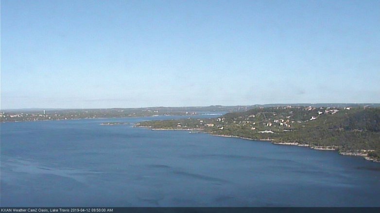 Lake Travis webcam, April 12, 2019 9:00 AM CT