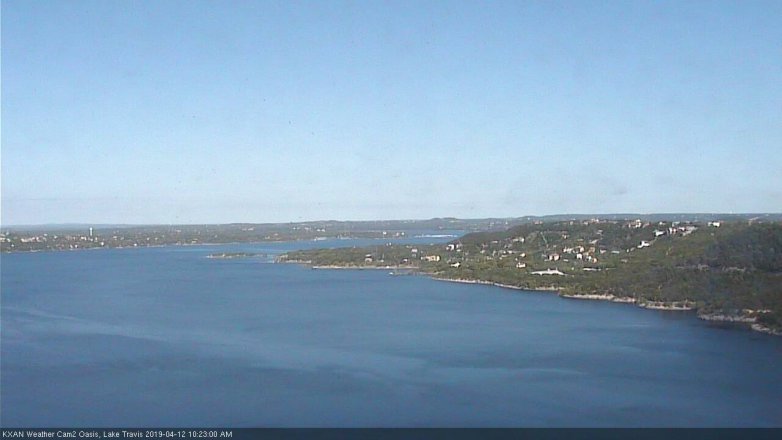 Lake Travis webcam, April 12, 2019 9:25 AM CT