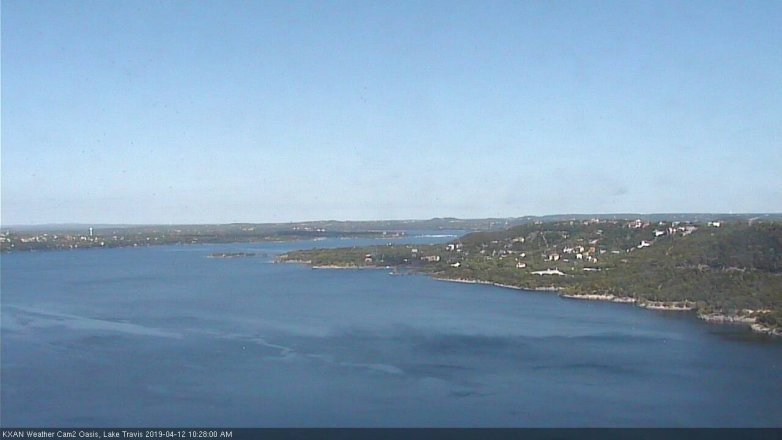 Lake Travis webcam, April 12, 2019 9:30 AM CT