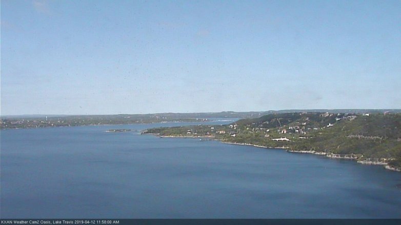 Lake Travis webcam, April 12, 2019 11:00 AM CT
