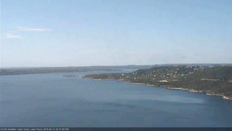 Lake Travis webcam, April 12, 2019 1:40 PM CT