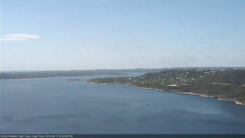 Lake Travis webcam, April 12, 2019 1:45 PM CT