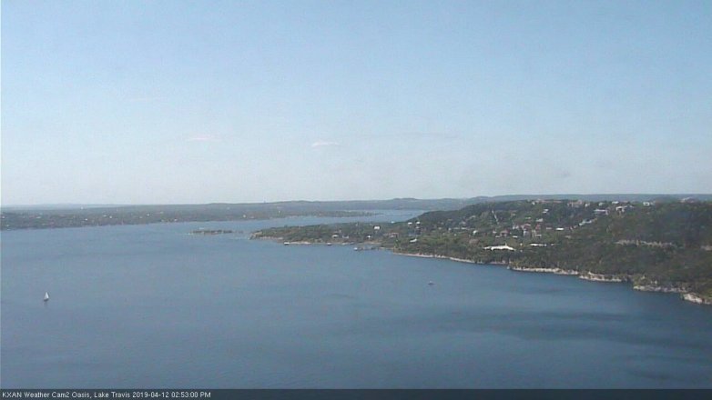 Lake Travis webcam, April 12, 2019 1:55 PM CT