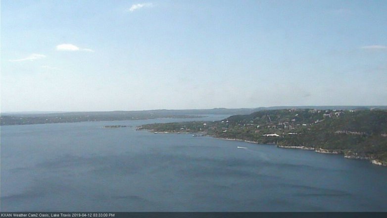 Lake Travis webcam, April 12, 2019 2:35 PM CT
