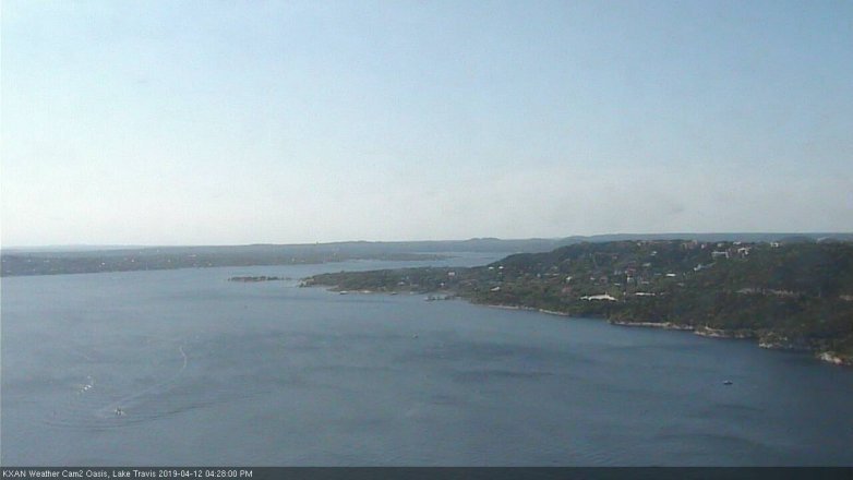 Lake Travis webcam, April 12, 2019 3:30 PM CT