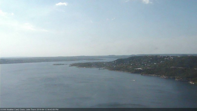 Lake Travis webcam, April 12, 2019 3:45 PM CT