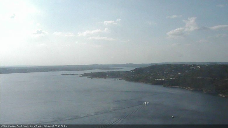 Lake Travis webcam, April 12, 2019 4:15 PM CT