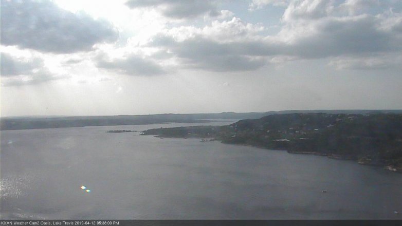 Lake Travis webcam, April 12, 2019 4:40 PM CT