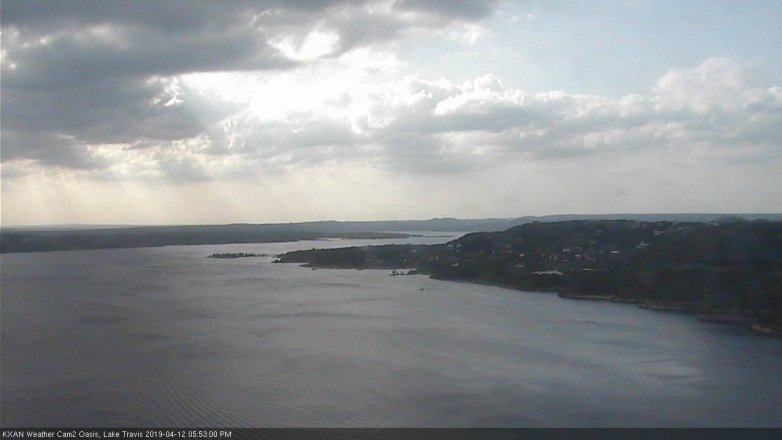 Lake Travis webcam, April 12, 2019 4:55 PM CT